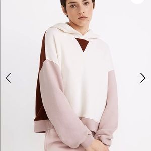 Madewell mwl airyterry hoodie sweatshirt in colorblock - Medium